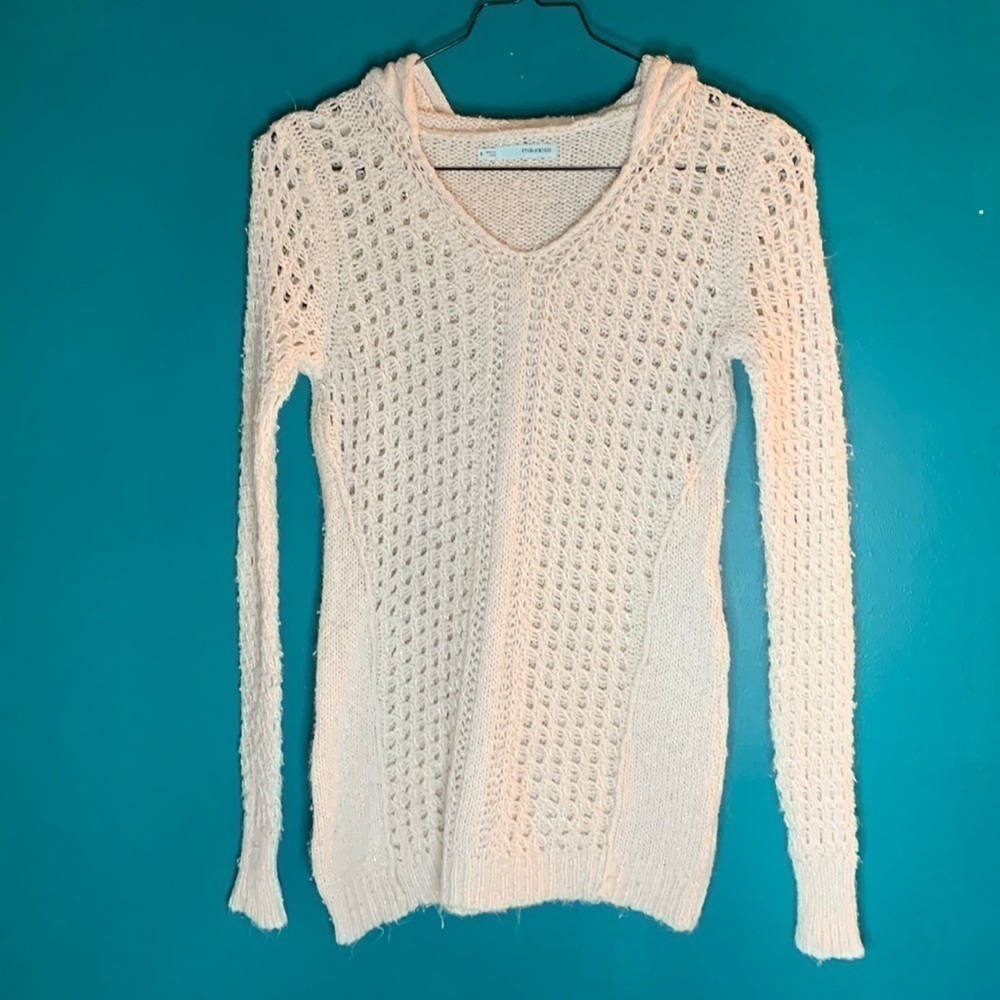 Maurices Cream Hooded Pullover Sweater